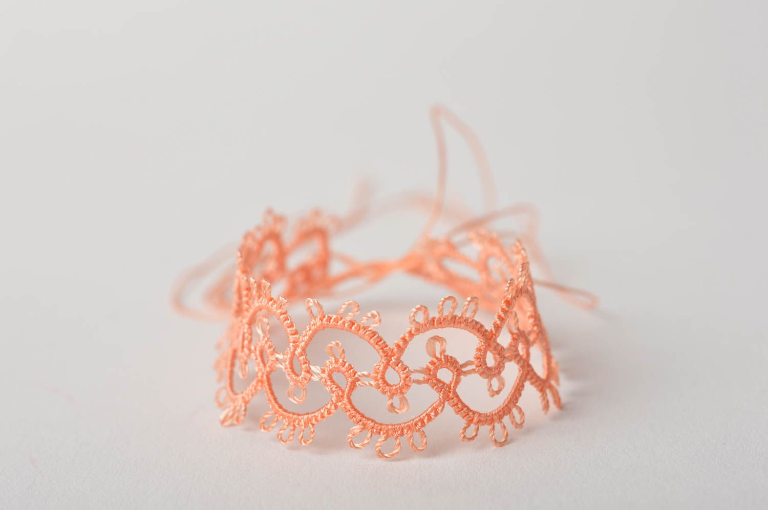 Handmade Spitze Armband zart Designer Schmuck Accessoire für Frauen rosa foto 2