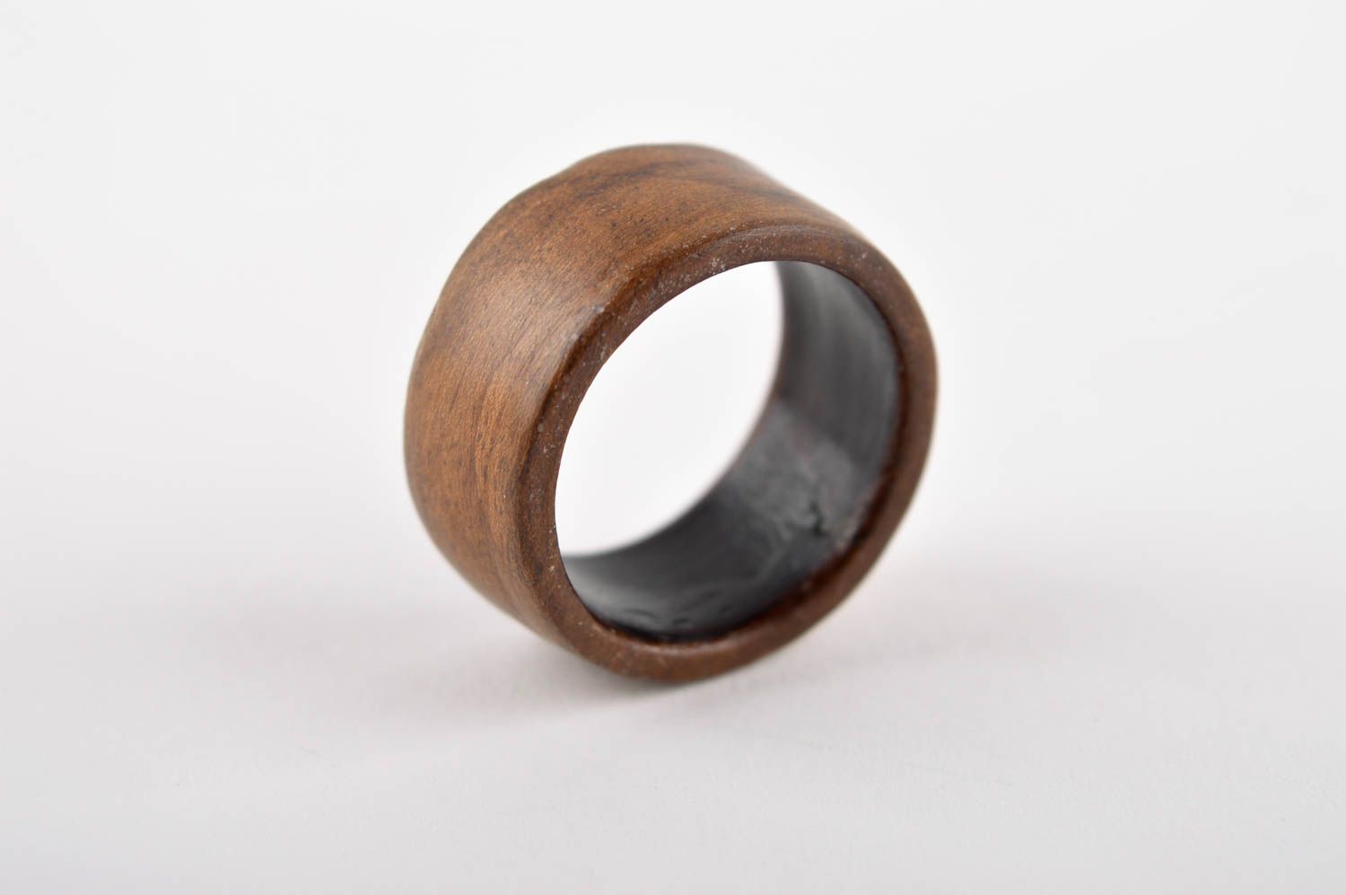 Женское кольцо украшение ручной работы деревянное украшение лаконичное фото 3