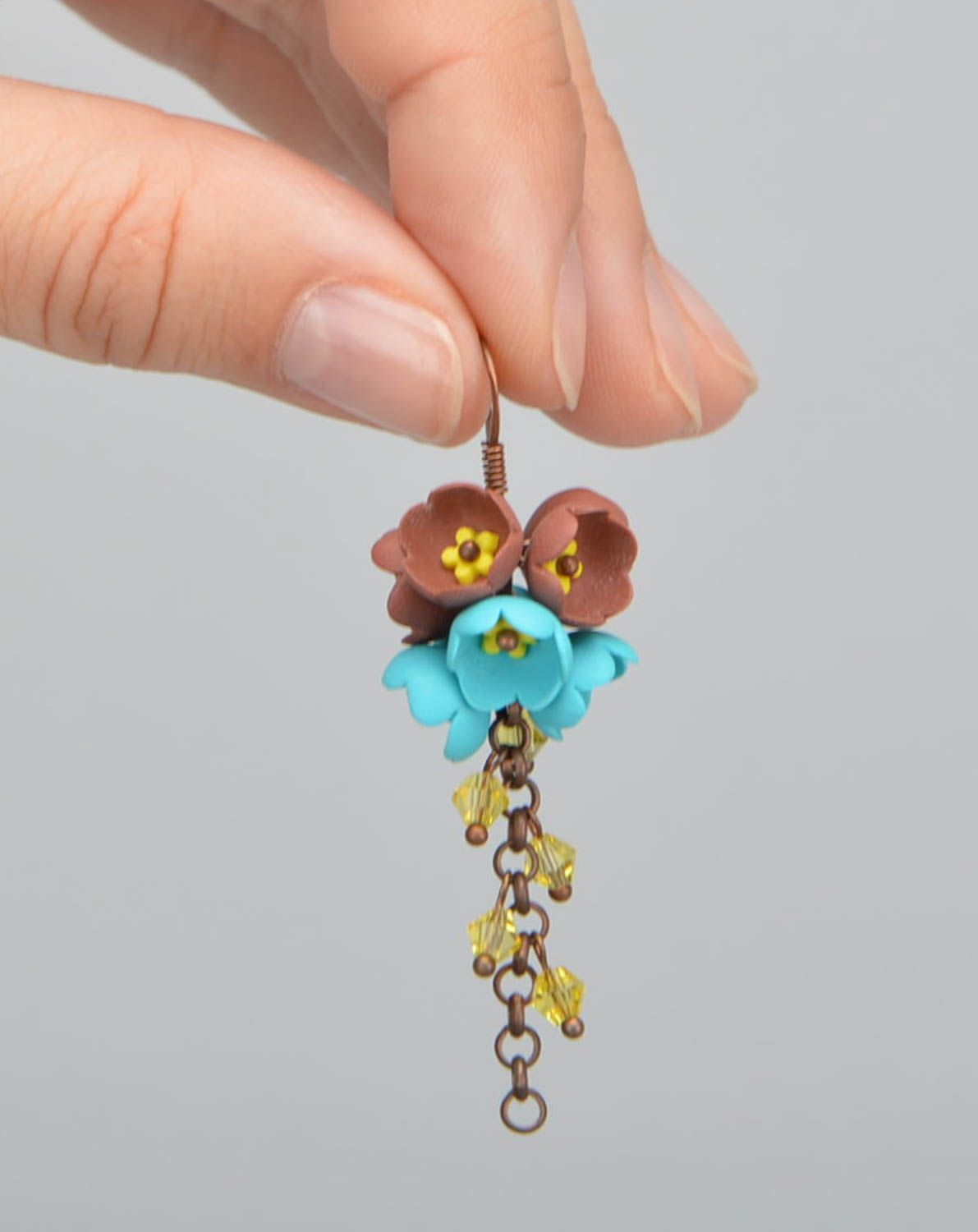 Handmade Ohrringe Juwelier Modeschmuck Geschenk für Frauen in Form von Blumen foto 5