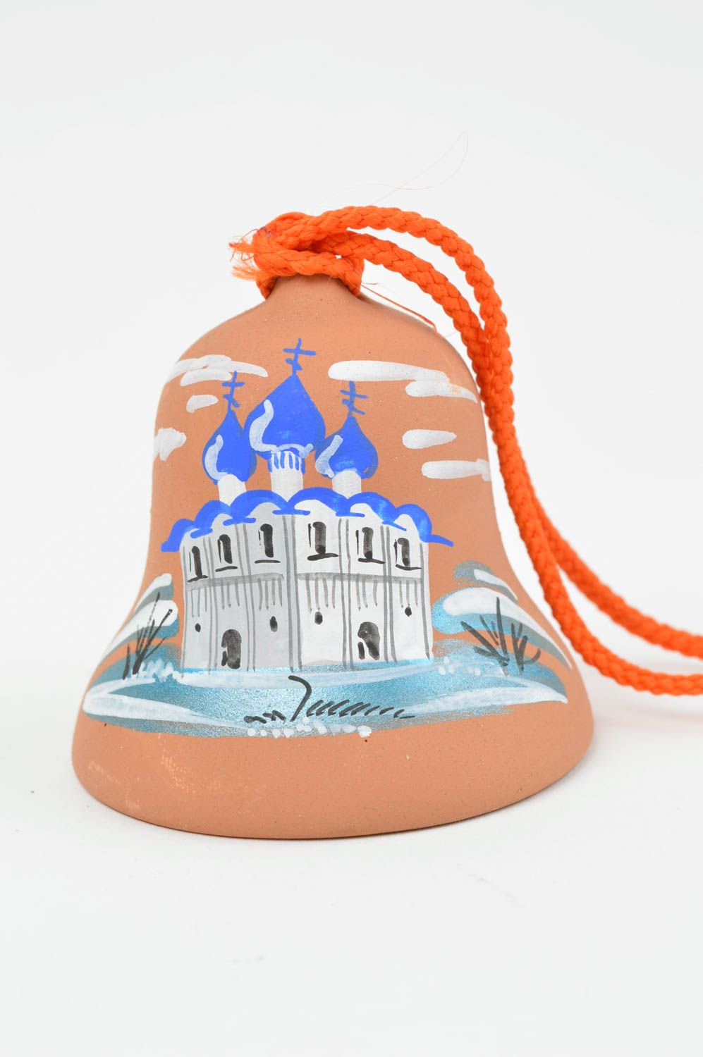 Designer stylish bell interesting accessories made of clay painted home decor photo 2