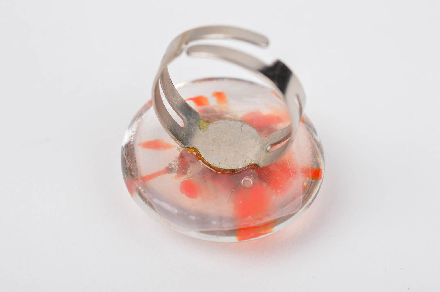 Кольцо ручной работы кольцо из стекла авторское украшение бижутерия из стекла  фото 3