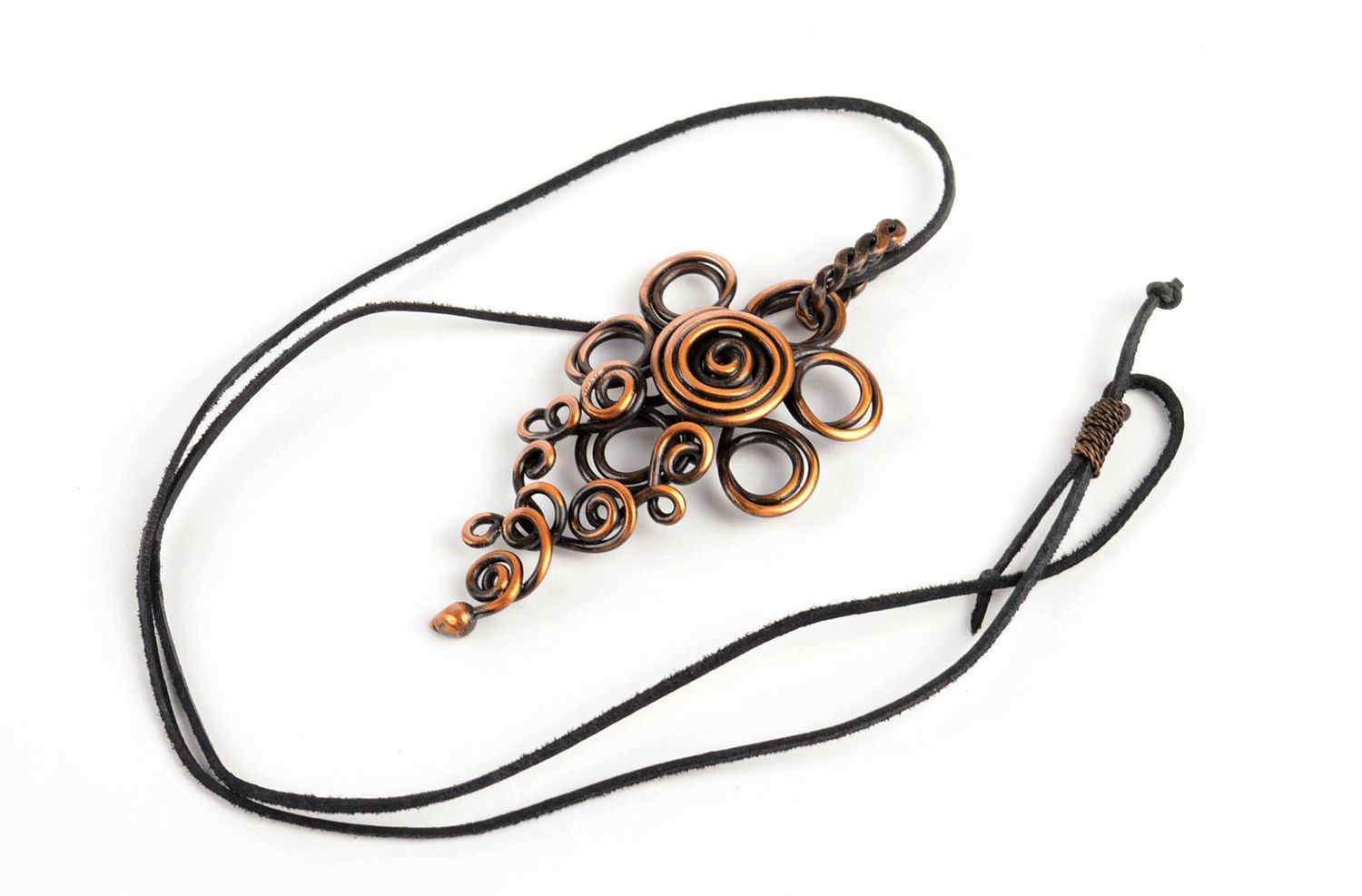 Handmade pendant unusual pendant copper jewelry gift ideas designer accessory photo 2