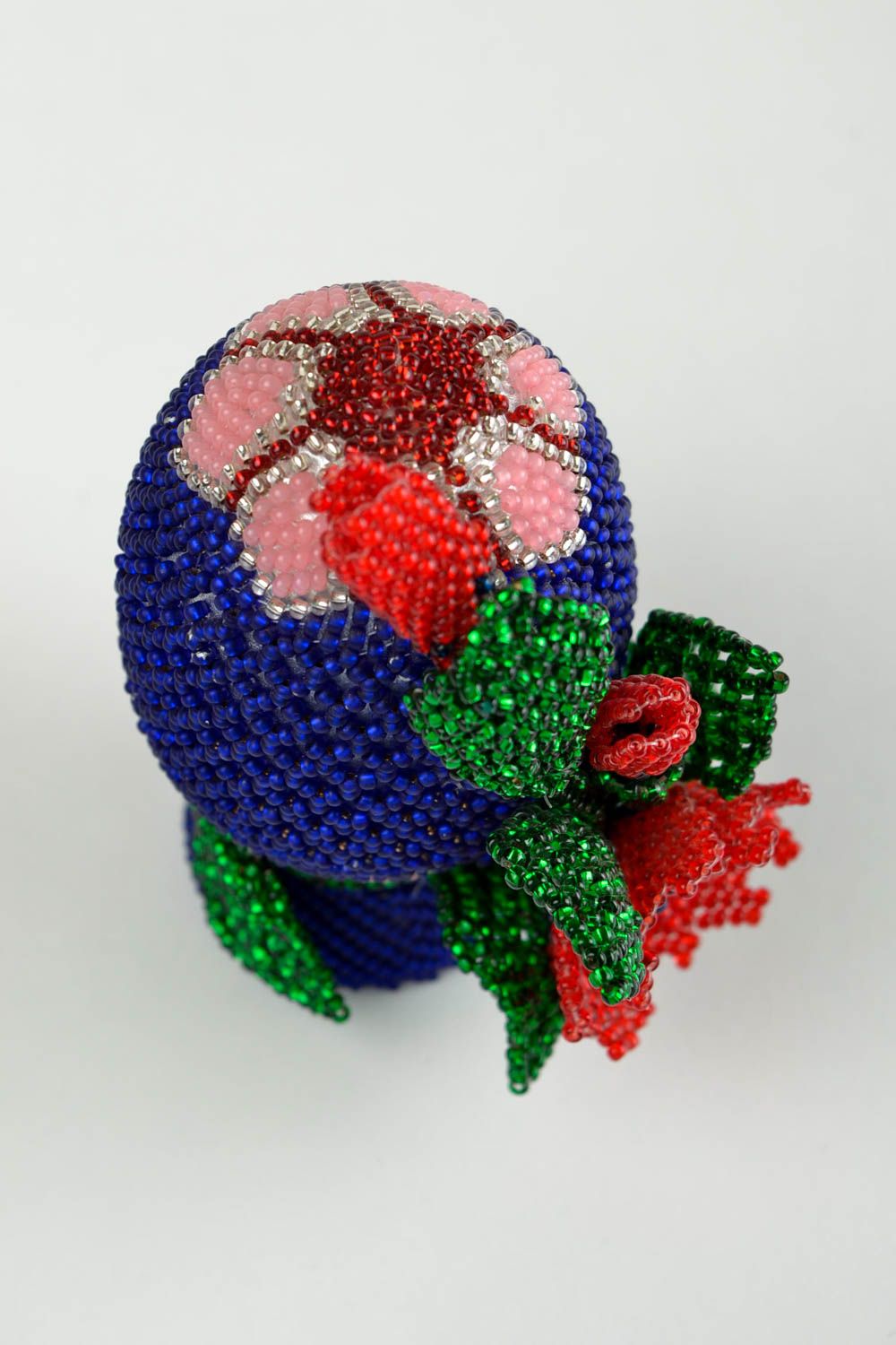 Huevo decorativo con abalorios hecho a mano objeto de decoración regalo original foto 5