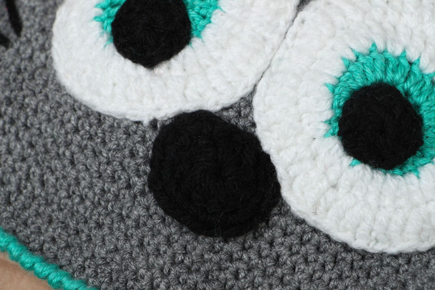 Bonnet tricot au crochet Petit chat photo 3