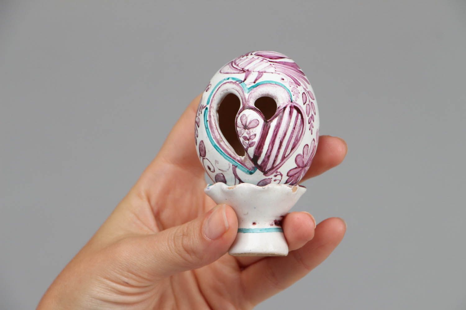 Decorative egg with heart photo 4