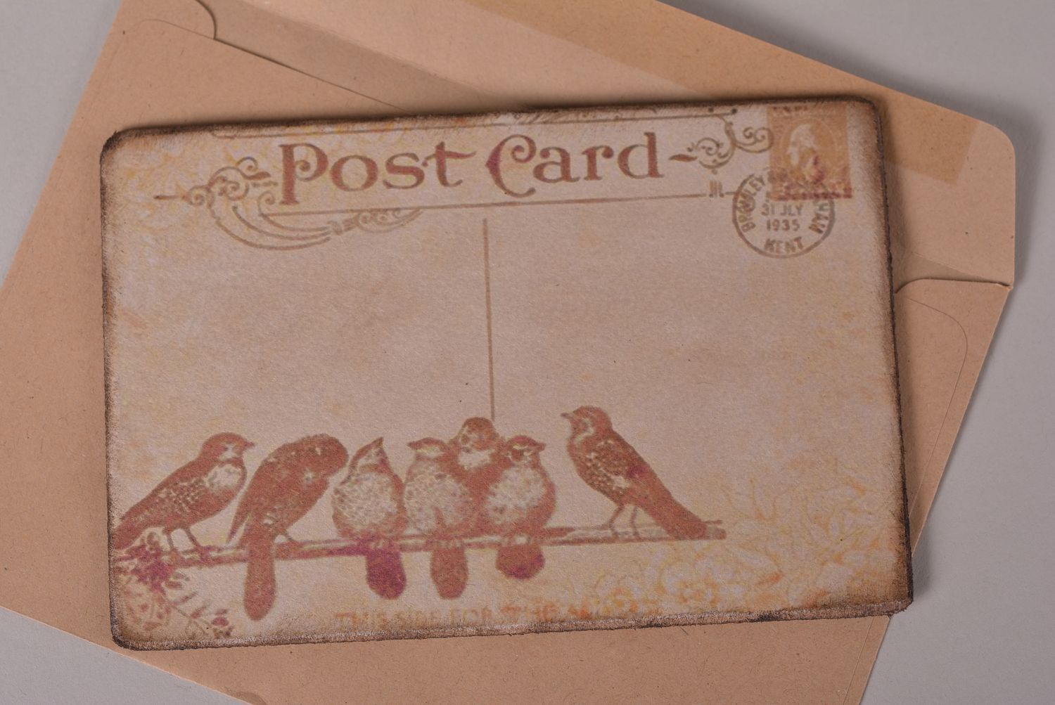 Unusual handmade post card greeting cards vintage Christmas card gift ideas photo 2