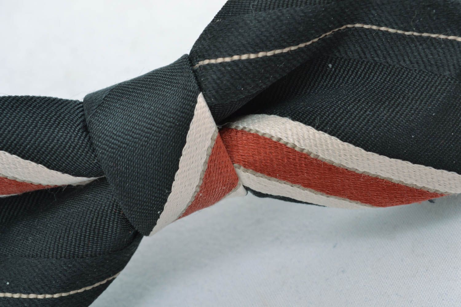 Cotton bow tie with fastener photo 2