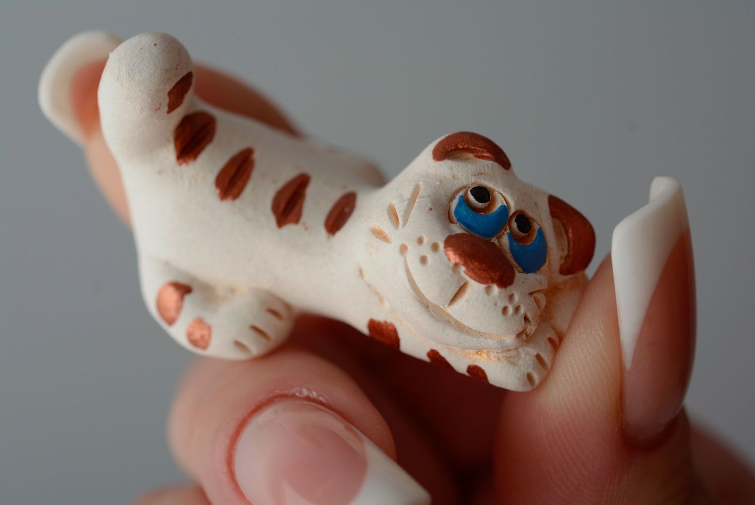 Figurine céramique chat faite main  photo 3