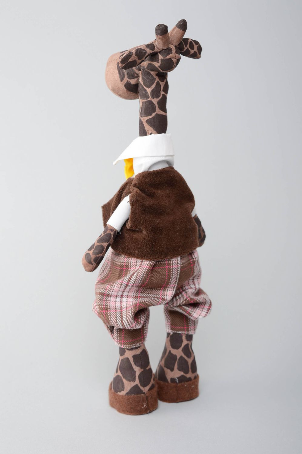 Peluche en tissu Girafe en costume faite main photo 2