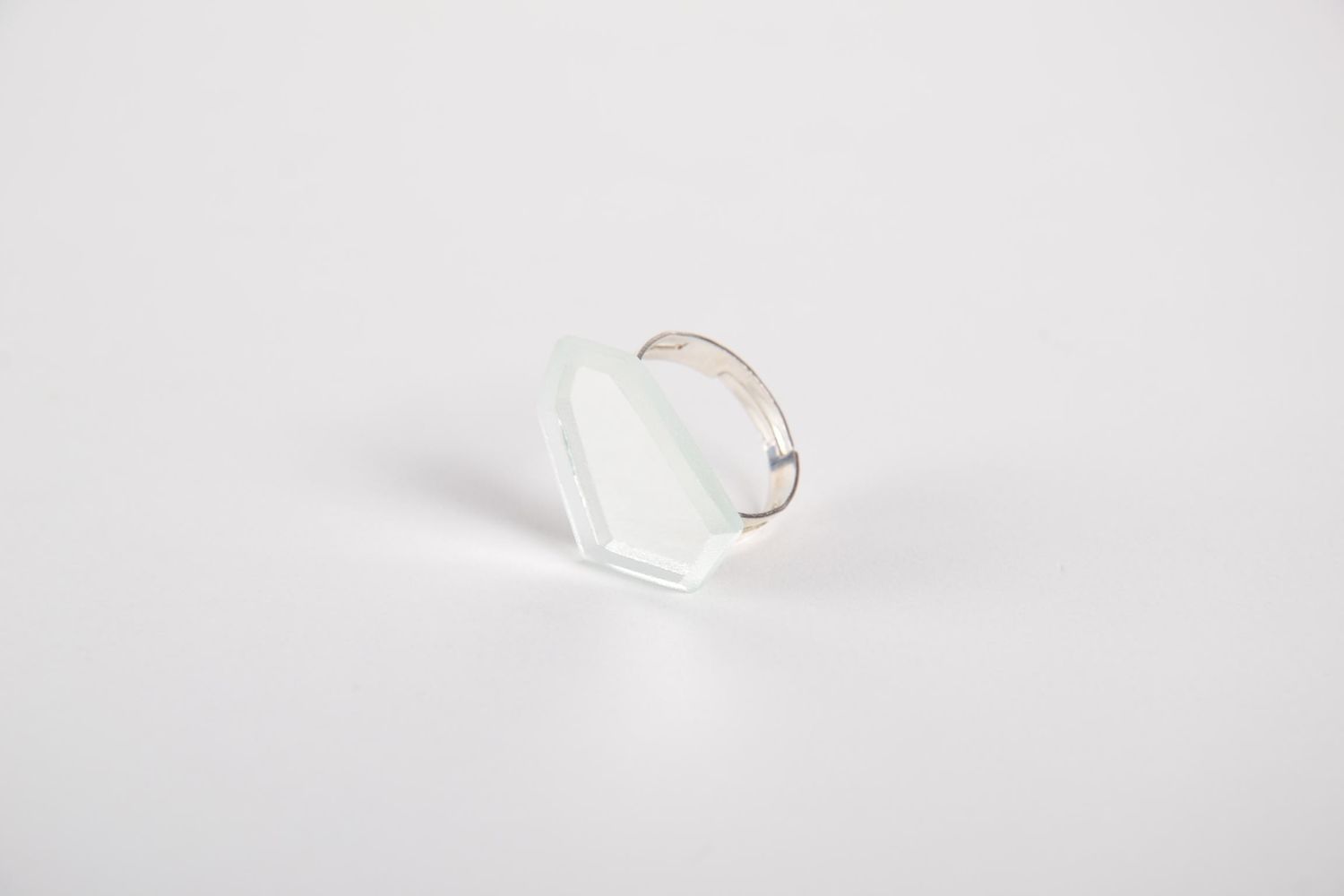 Handmade glass ring unusual glass jewelry designer ring glassware ring photo 5