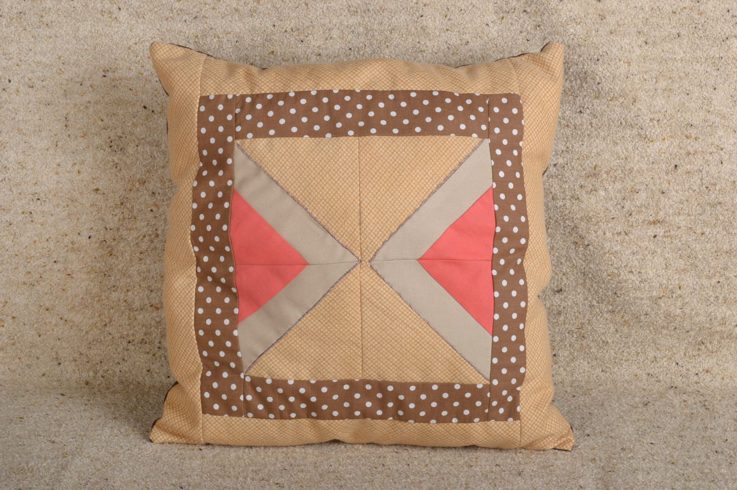 Coussin décoratif fait main Oreiller pour canapé carré patchwork Textile maison photo 2