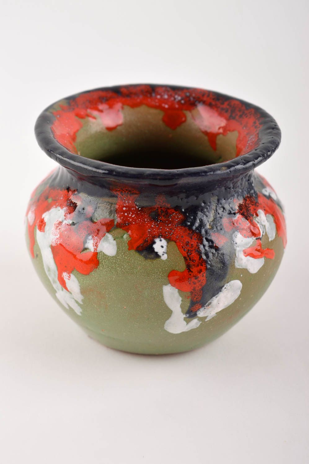 Petit Vase en argile fait main peint de glaçure colorée Décoration maison photo 2