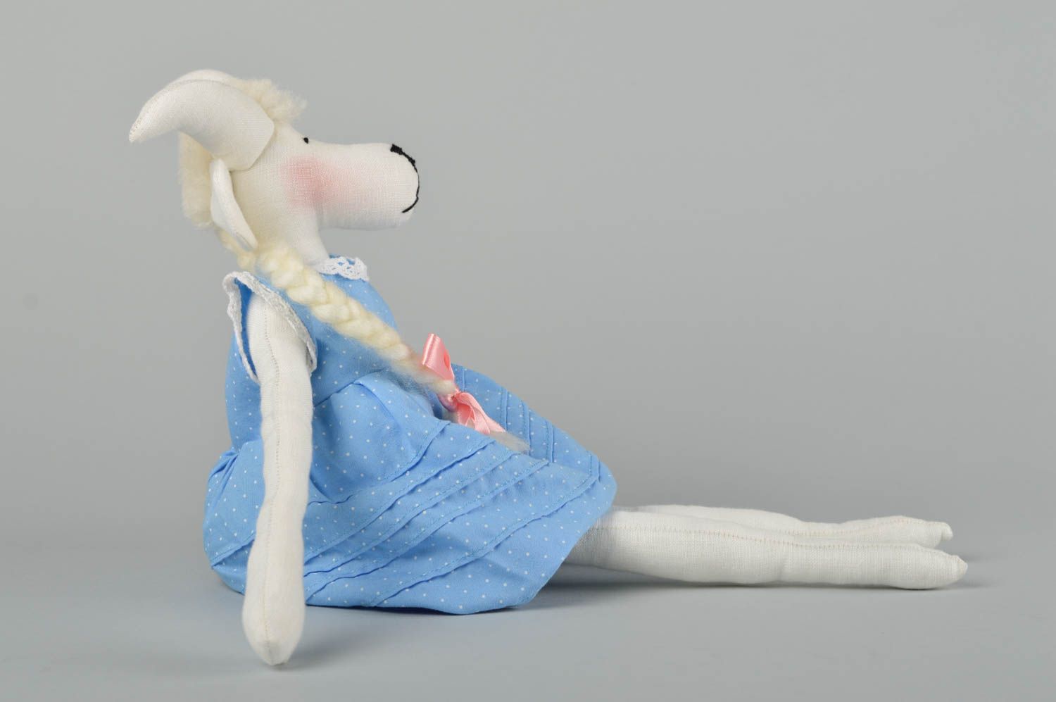 Juguete artesanal de tela muñeca de peluche regalo original para niño Cabra foto 5