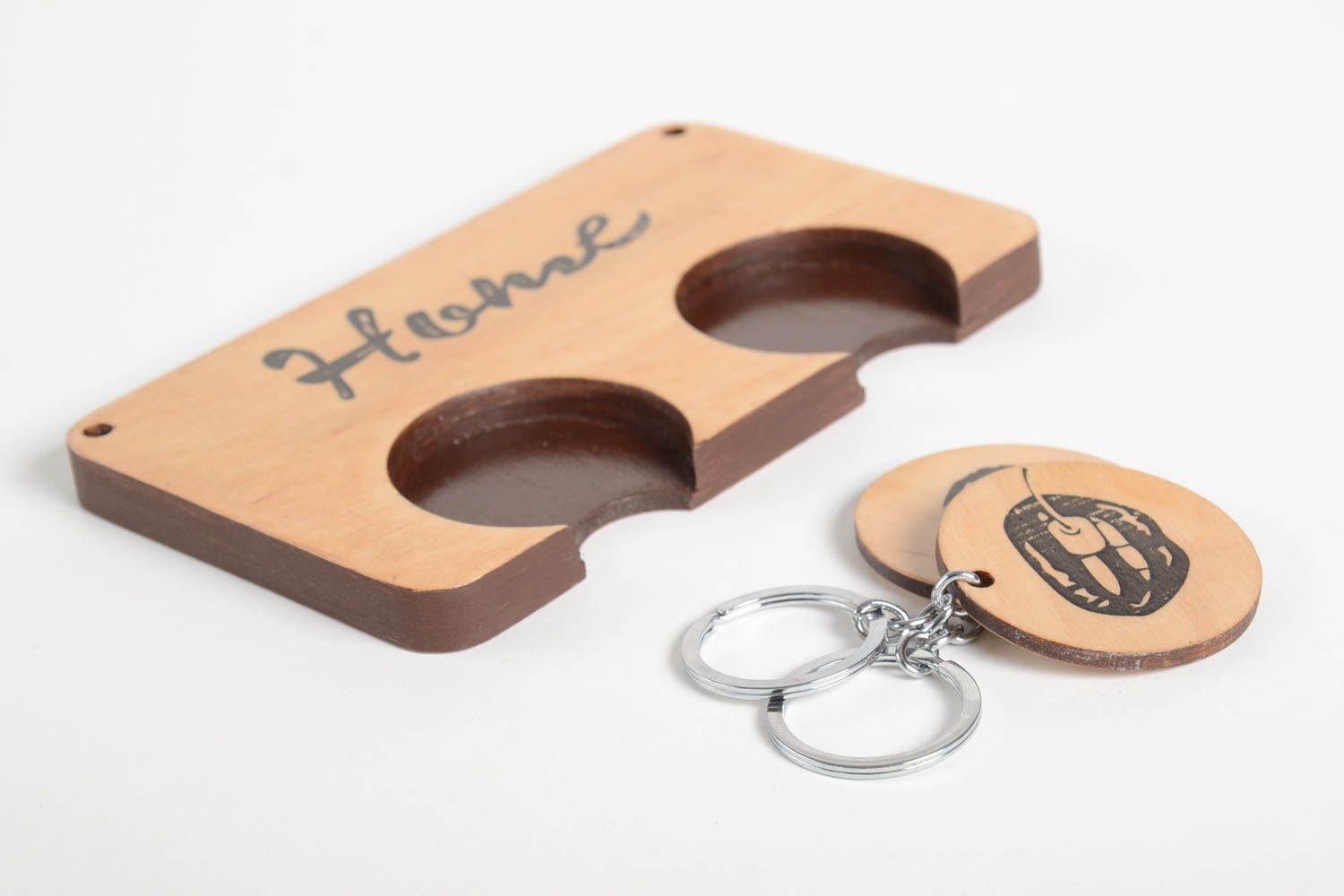 Брелки для ключей ручной работы сувениры из дерева брелки для телефона 2 шт фото 3