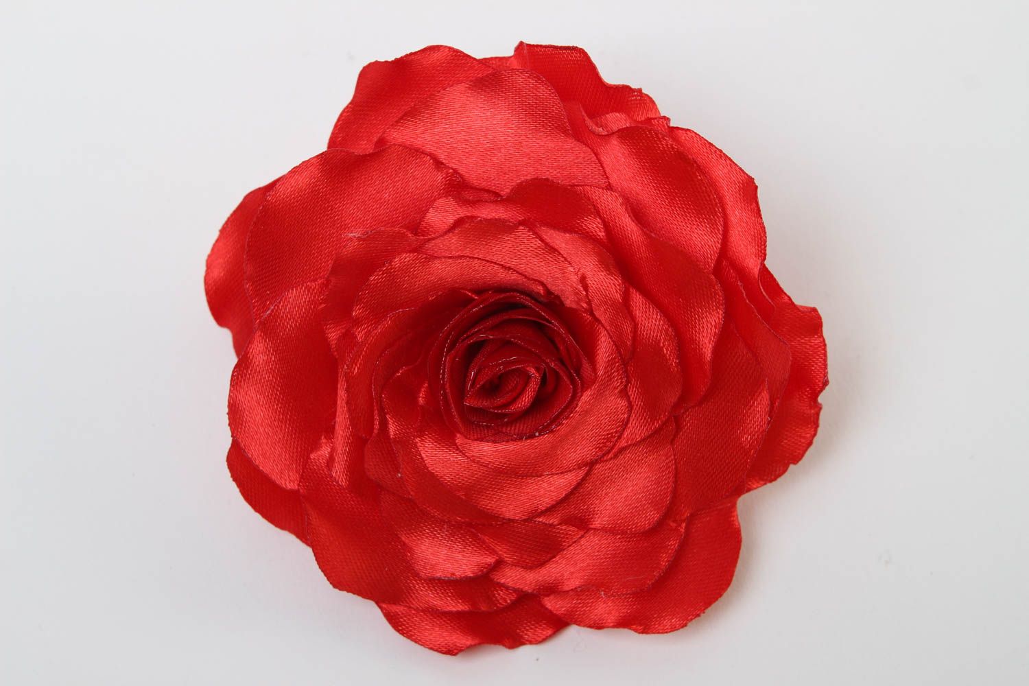 Украшение ручной работы заколка цветок красный аксессуар для волос Роза фото 2