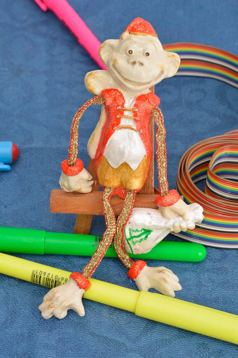 Imán de nevera hecho a mano souvenir original con forma de mono regalo para niño foto 1