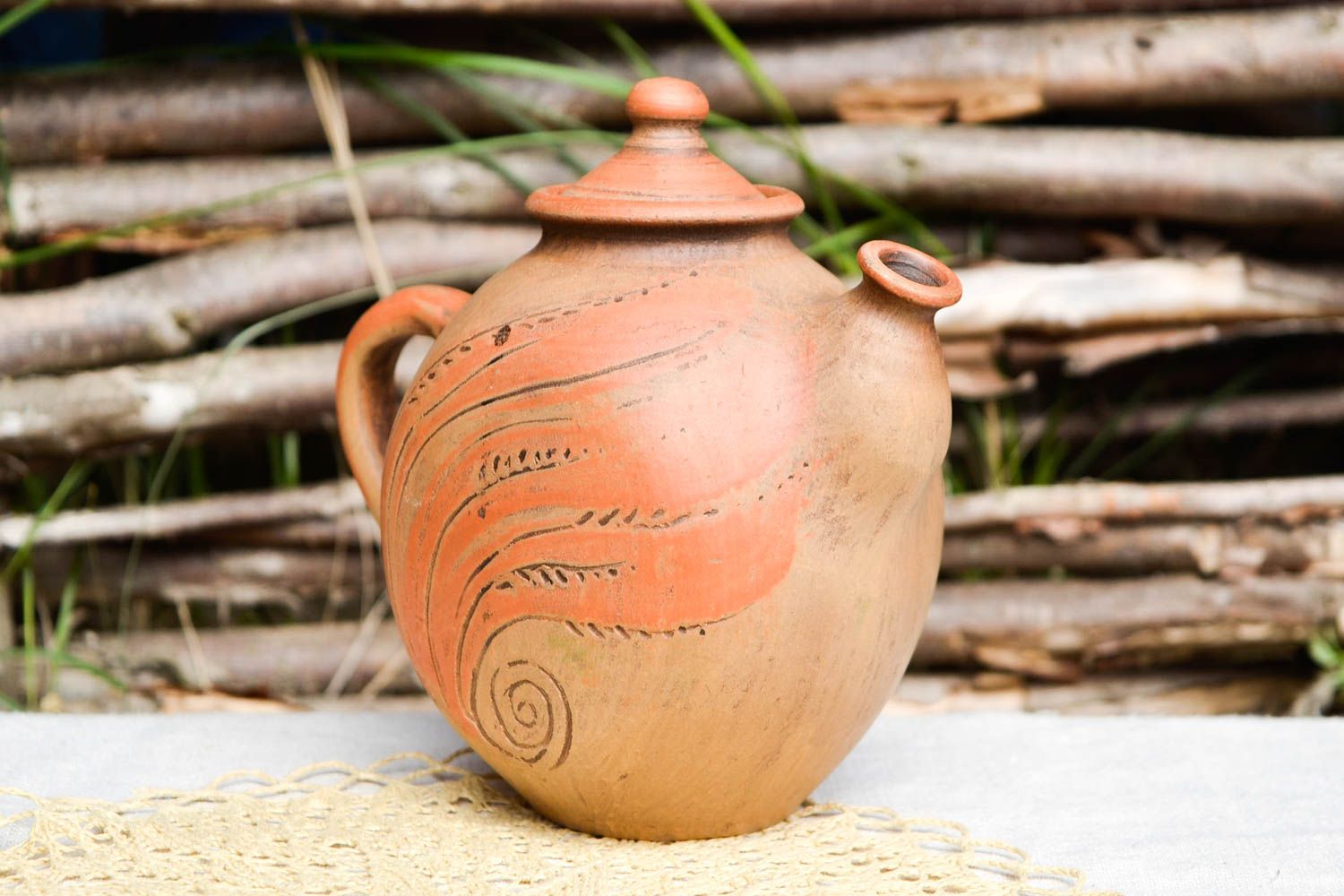 Handmade pottery ceramic teapot clay teapot clay tableware eco friendly dishe photo 1