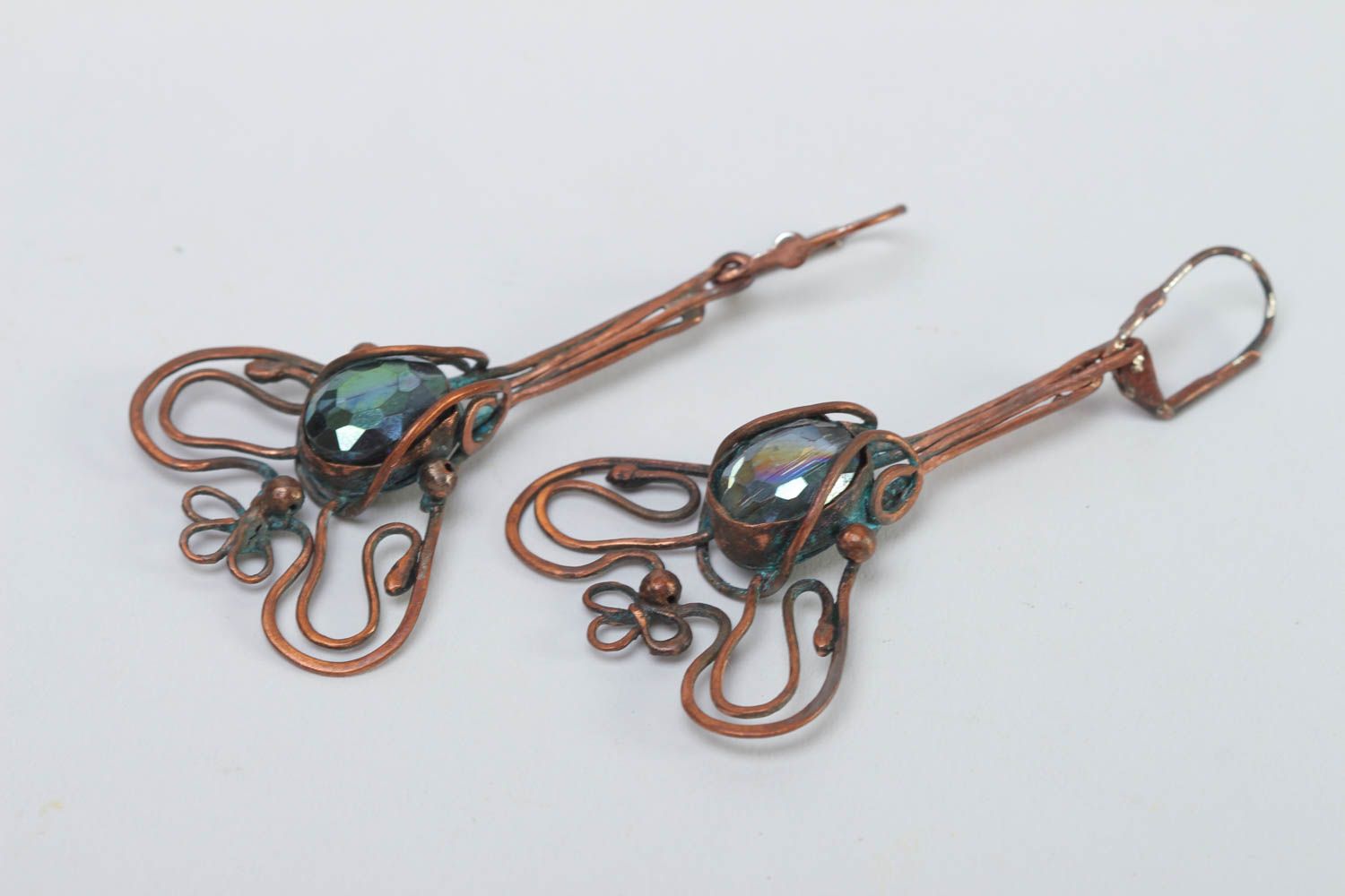 Ohrringe für Damen Handmade Ohrringe ausgefallener Ohrschmuck Metall Ohrringe foto 2