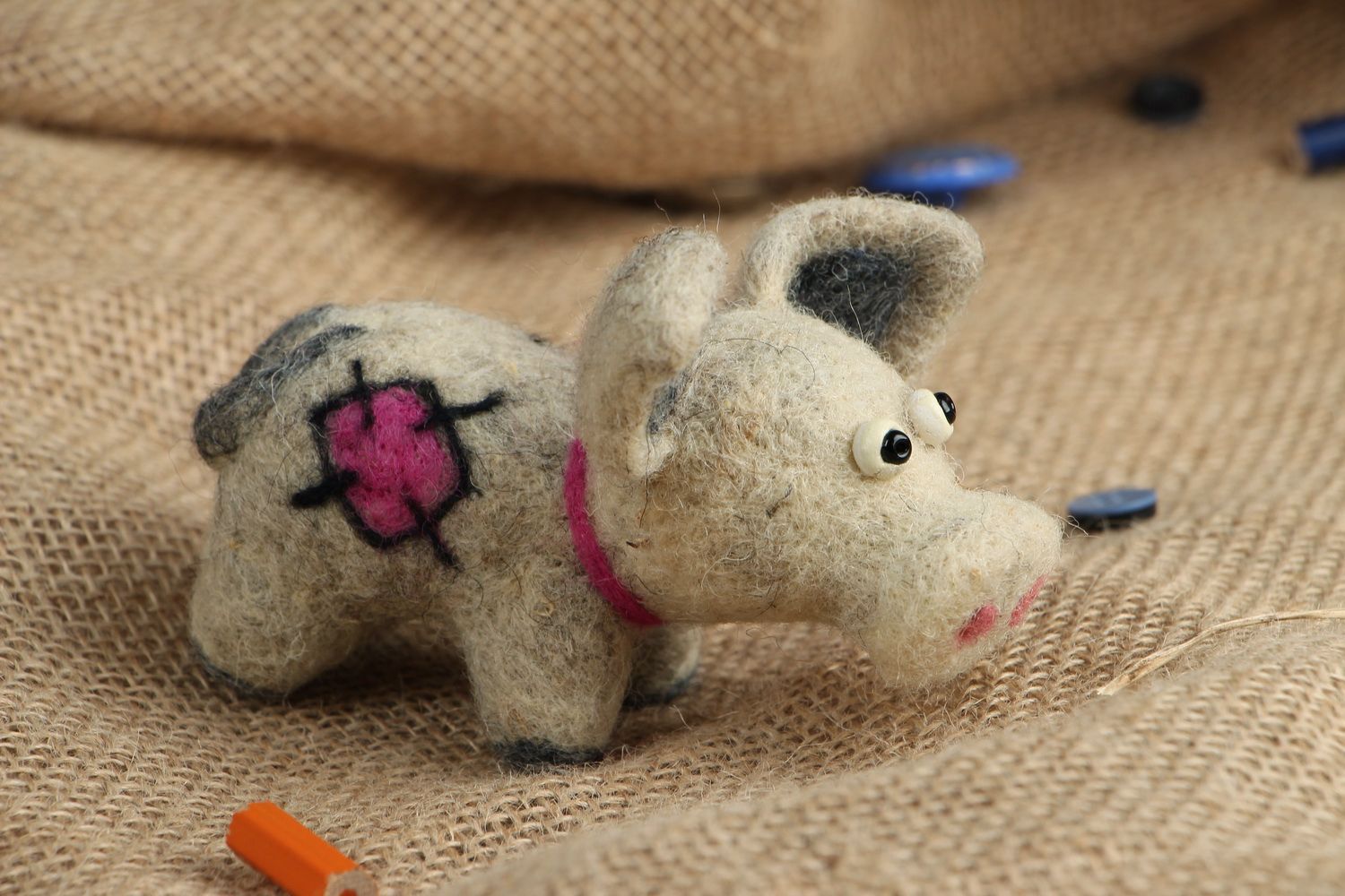 Felted toy Piggy photo 5