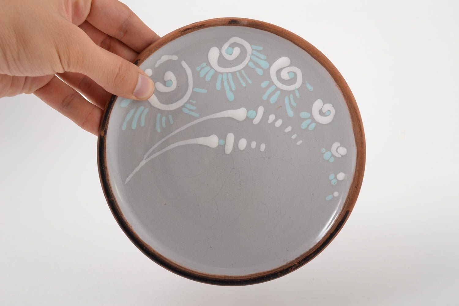 Керамическая тарелка авторского дизайна керамика ручной работы глиняная тарелка  фото 5