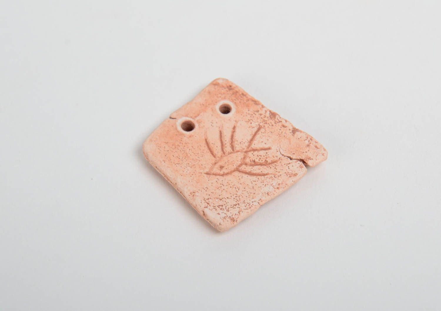 Unusual nice handmade clay pendant blank with fitting photo 3