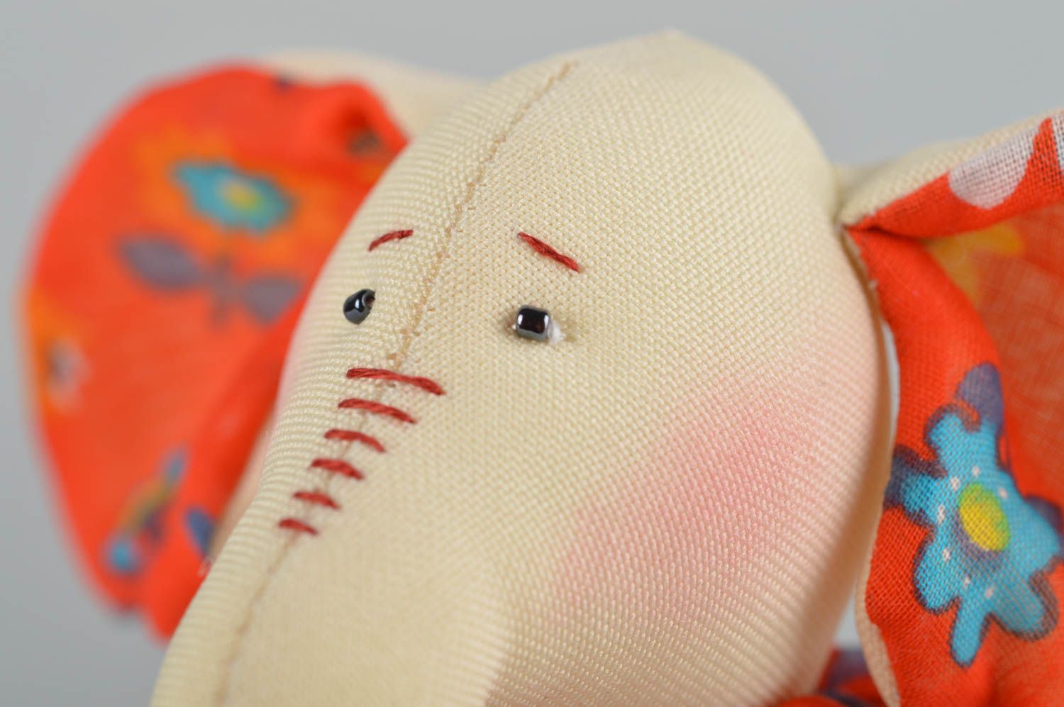 Игрушка ручной работы игрушка слон мягкая игрушка в оранжевом платье милая фото 3