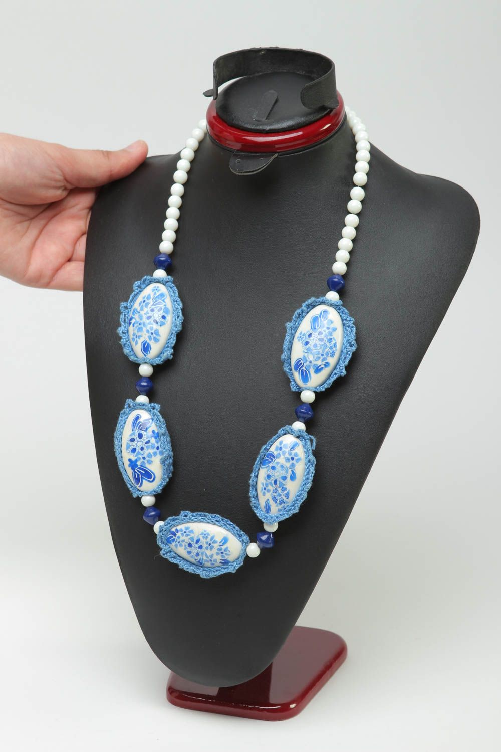 Handmade Schmuck Collier Halskette für Frauen Designer Schmuck aus Ton modisch foto 5