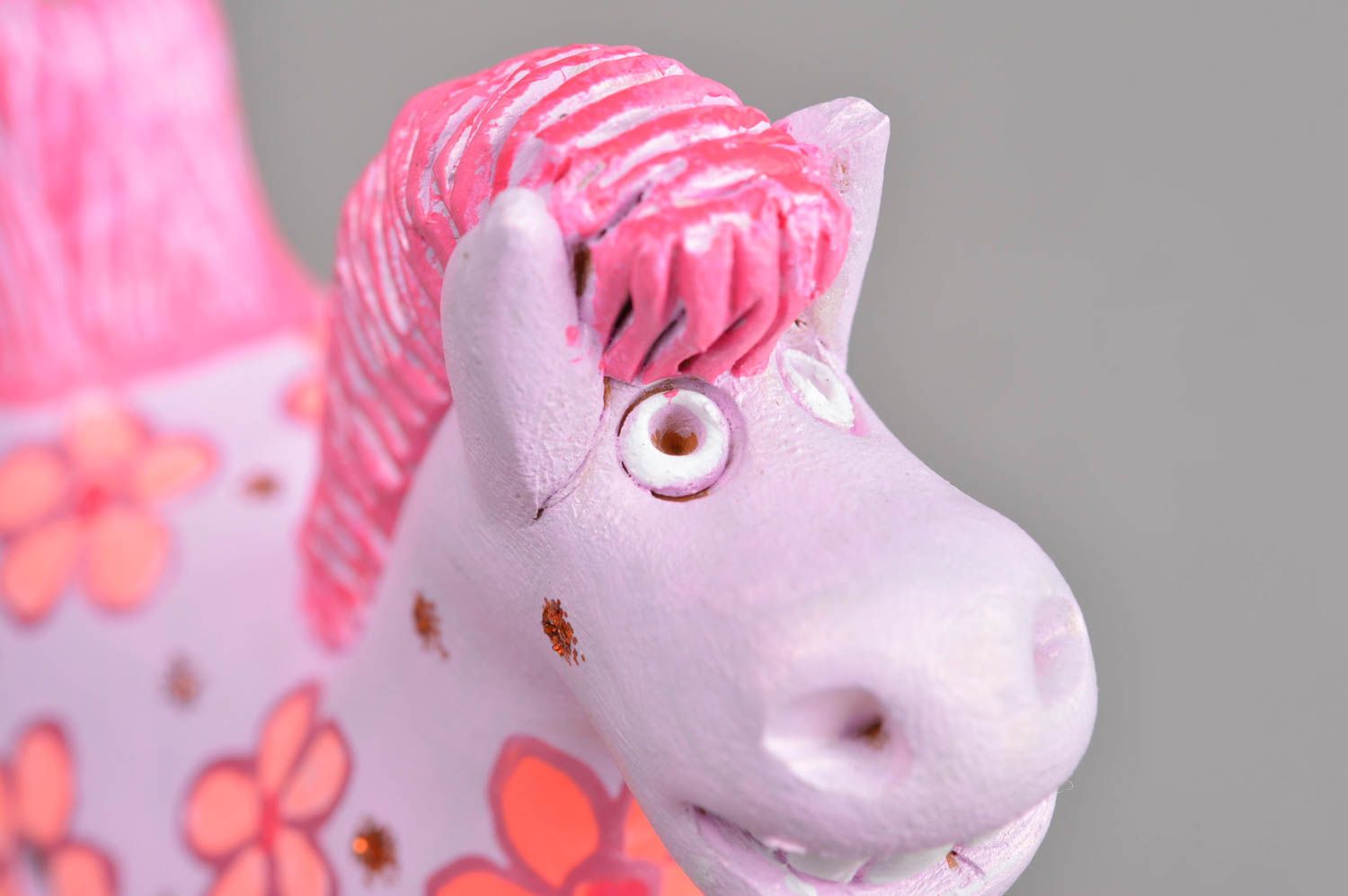 Керамический сувенир ручная работа игрушка из глины лошадка свистулька из глины фото 4