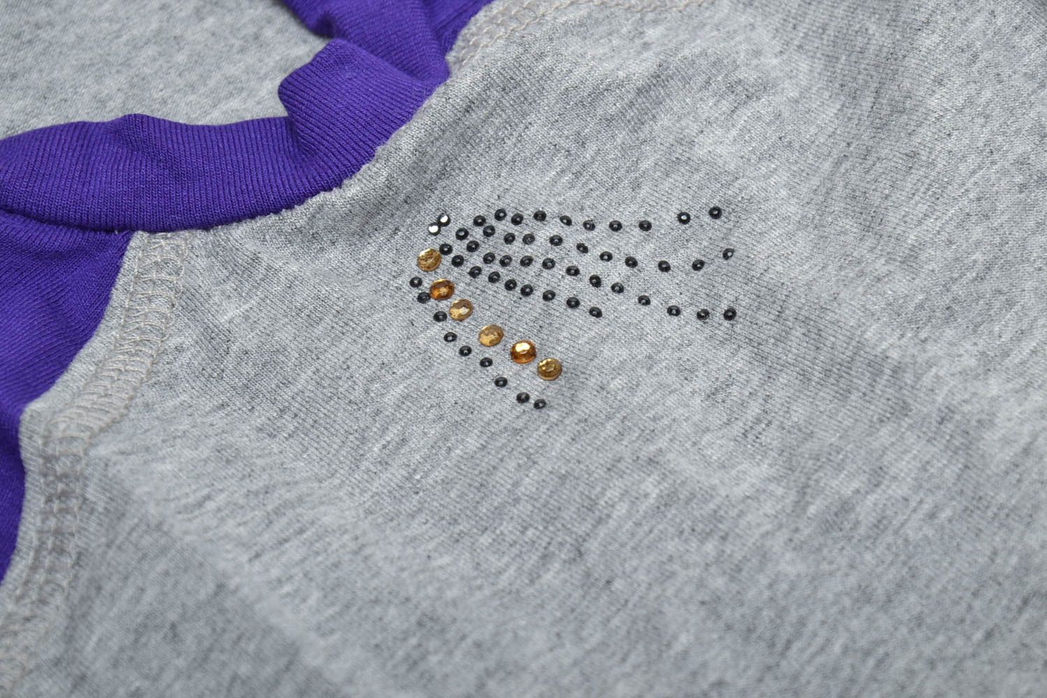 T-shirt pour chien gris violet  photo 4