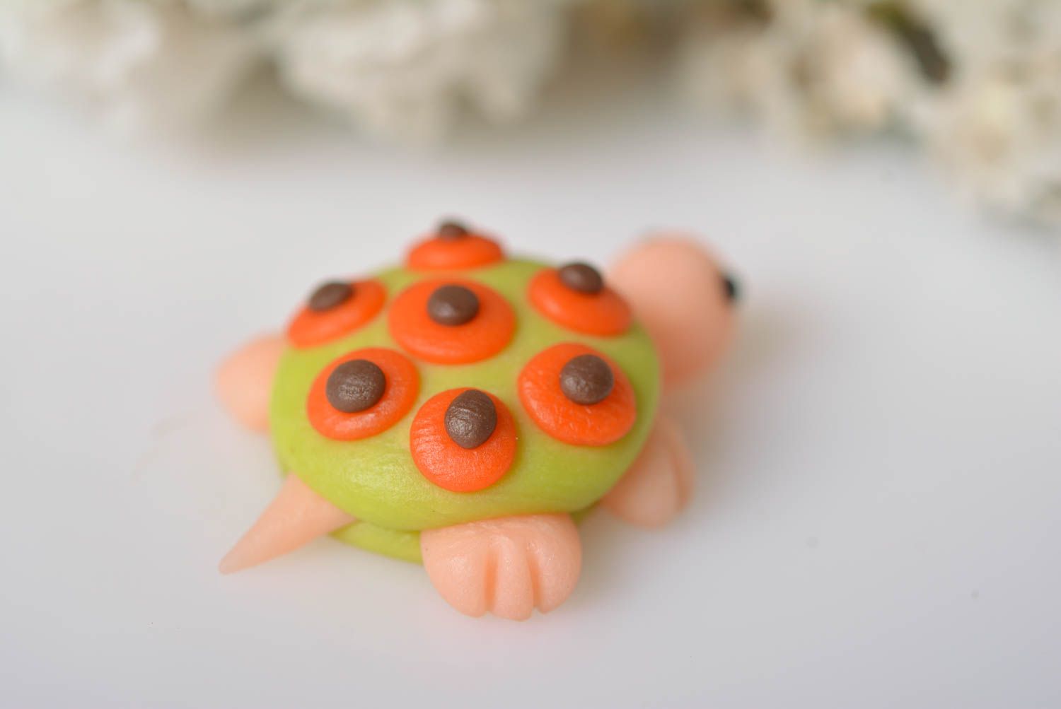 Deko Figur Mini Spielzeug Handmade Haus Deko kleine Figur Schildkröte grell bunt foto 2