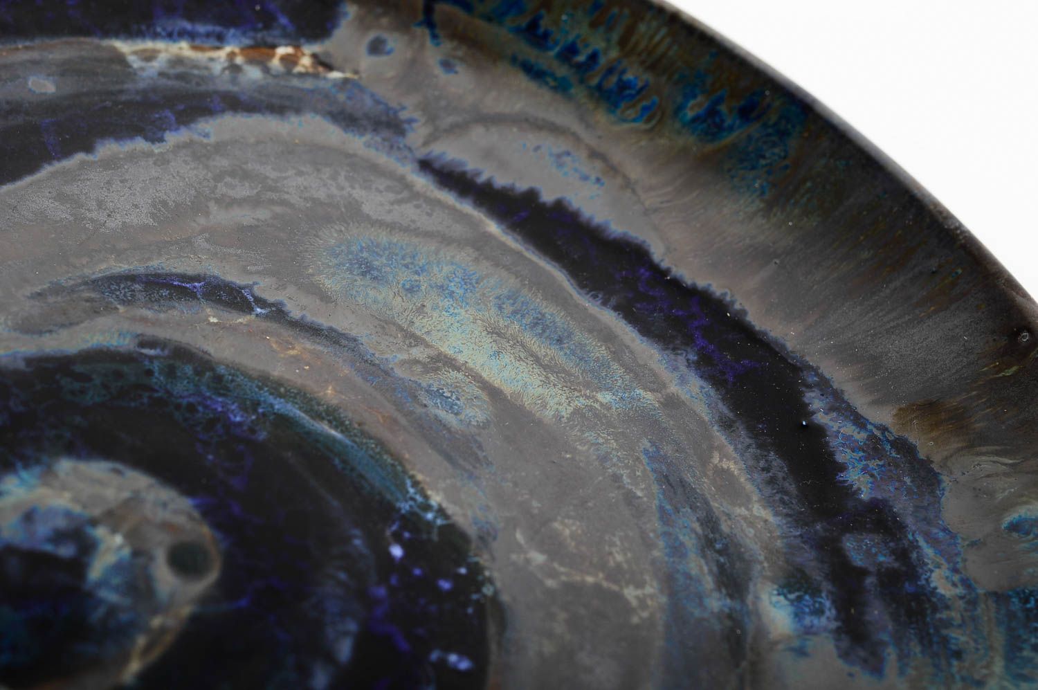 Plato de cerámica pintado plato artesanal decoración de casa plato negro foto 4