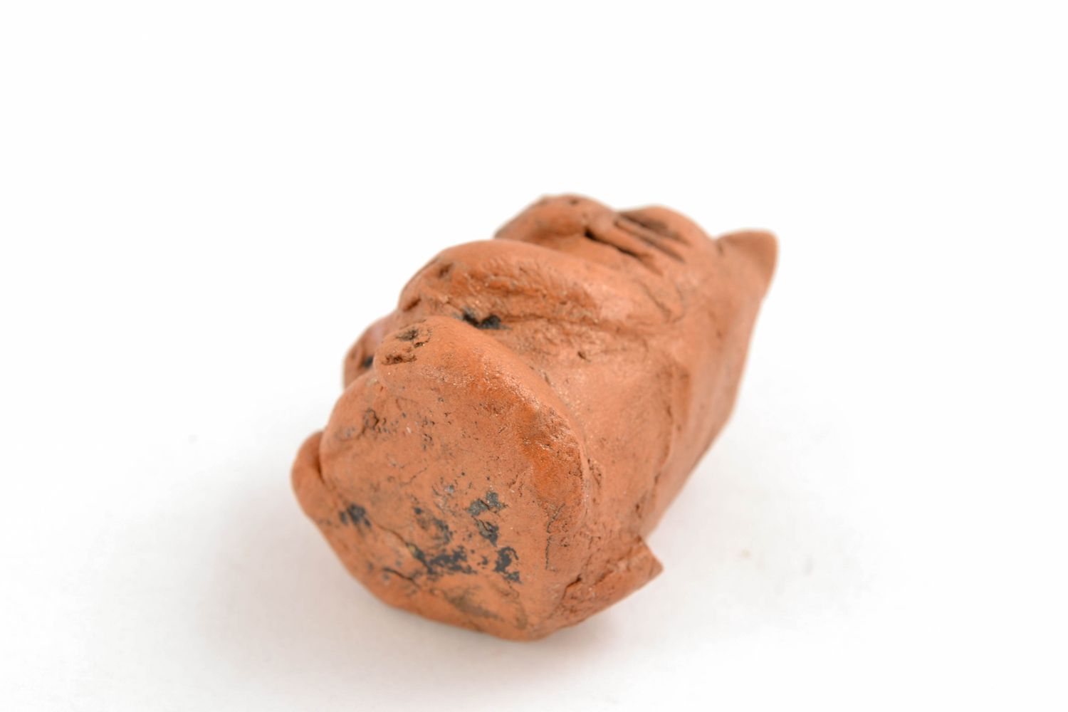 Statuina fatta a mano figurina di gattino in ceramica souvenir di terracotta foto 4