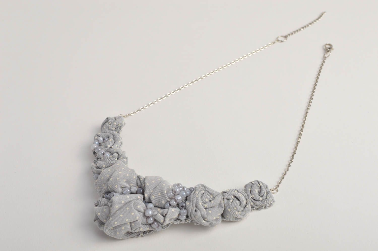 Handmade designer necklace stylish grey necklace festive elegant jewelry photo 2