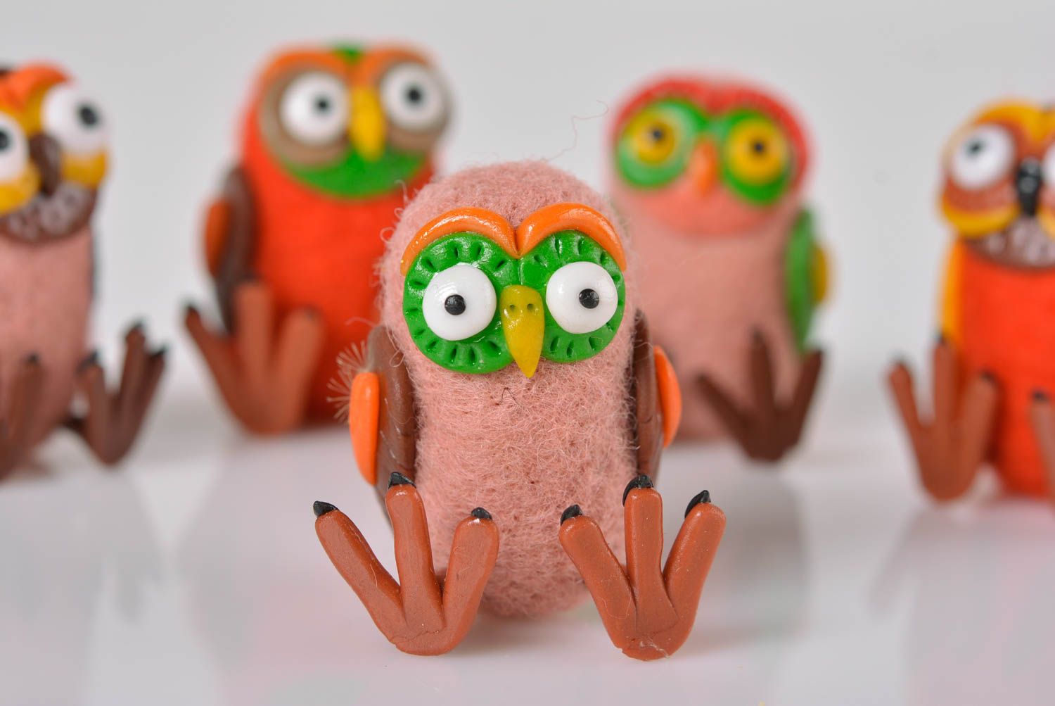 Handmade Miniatur Figur Spielzeug Eule Deko für Haus Geschenk Idee klein foto 3