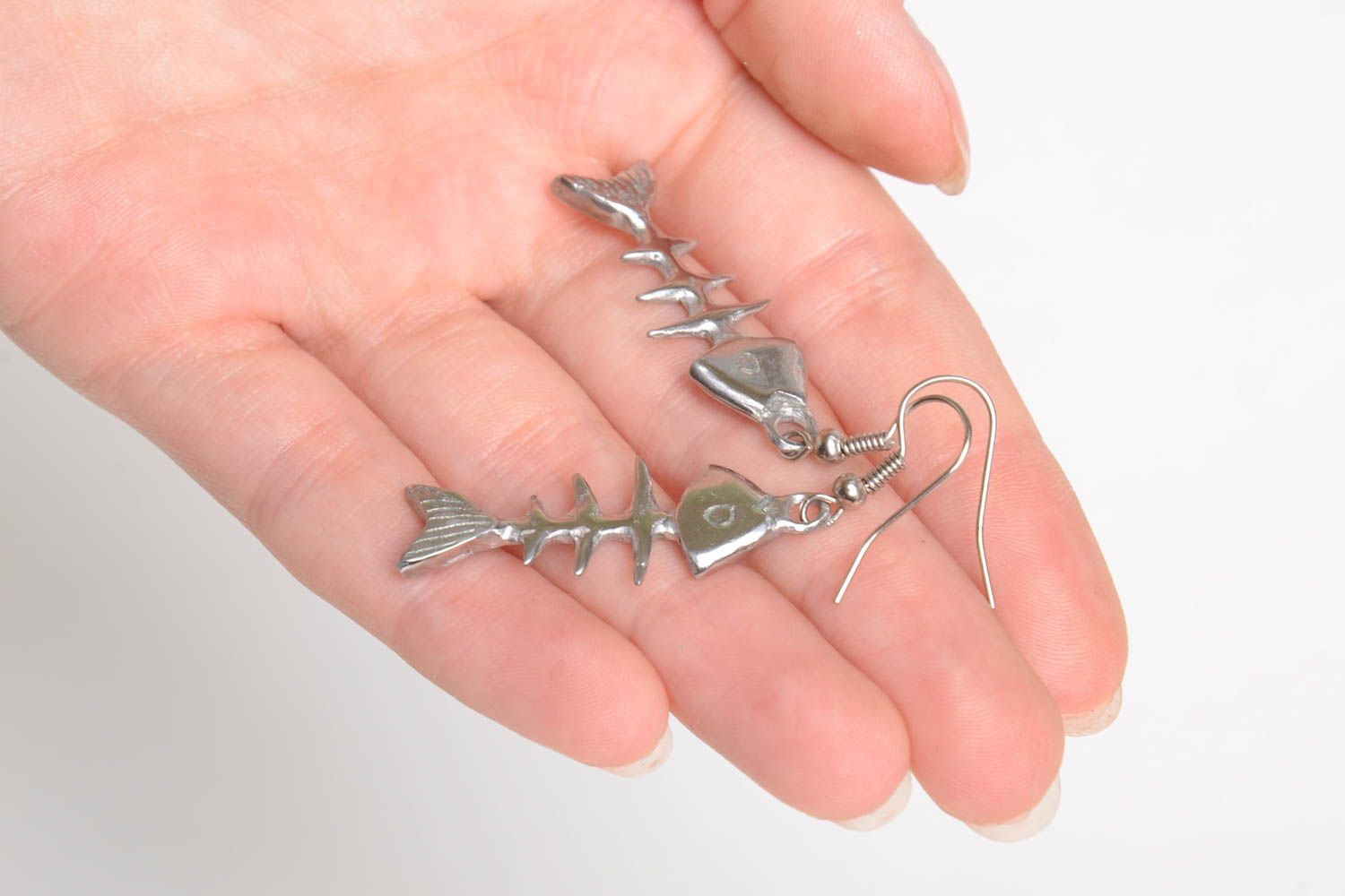 Unusual handmade metal earrings design stainless steel beautiful jewellery photo 5