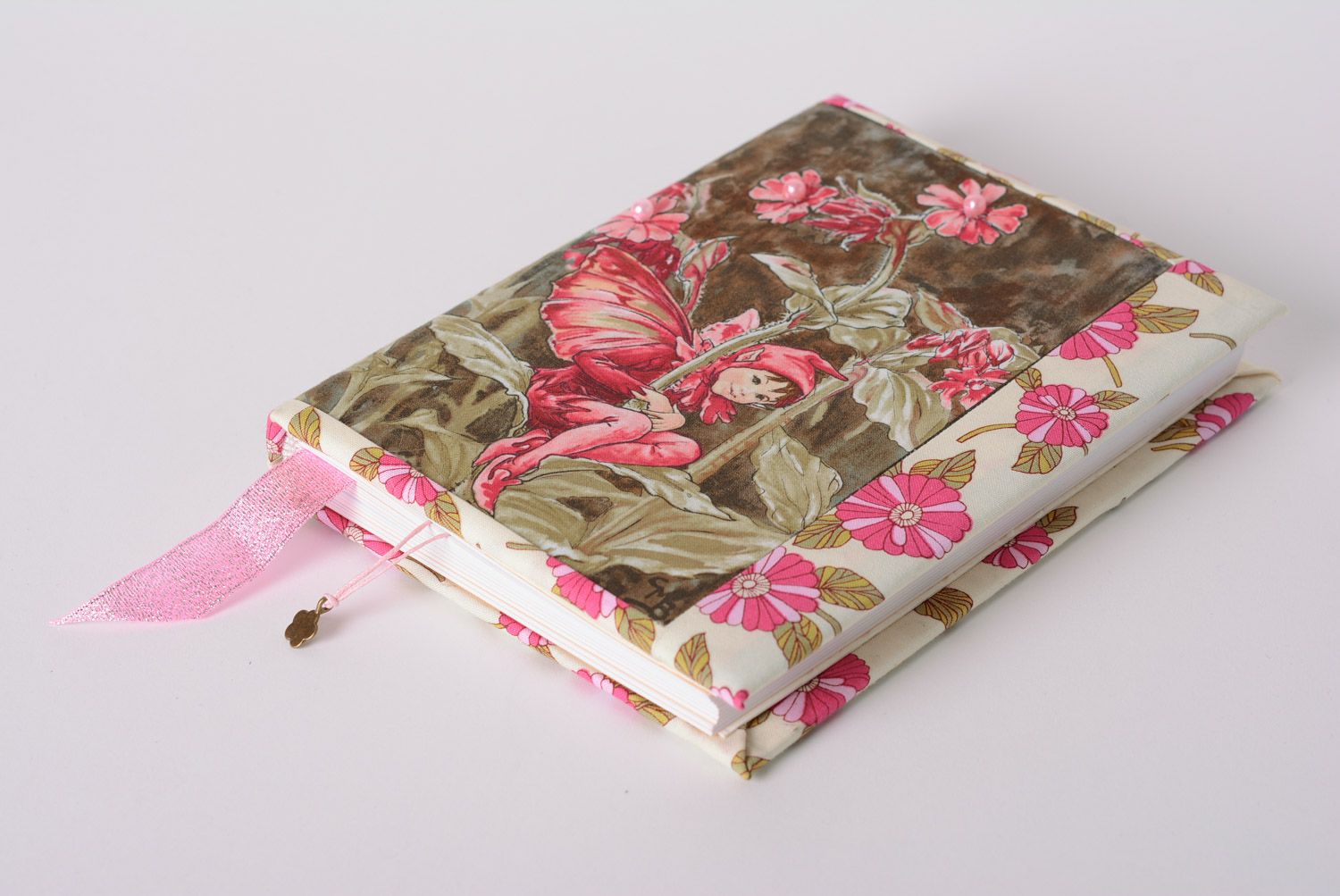 Schöner handmade Notizblock mit Muster künstlerisch mit Blumen für eine junge Frau foto 2