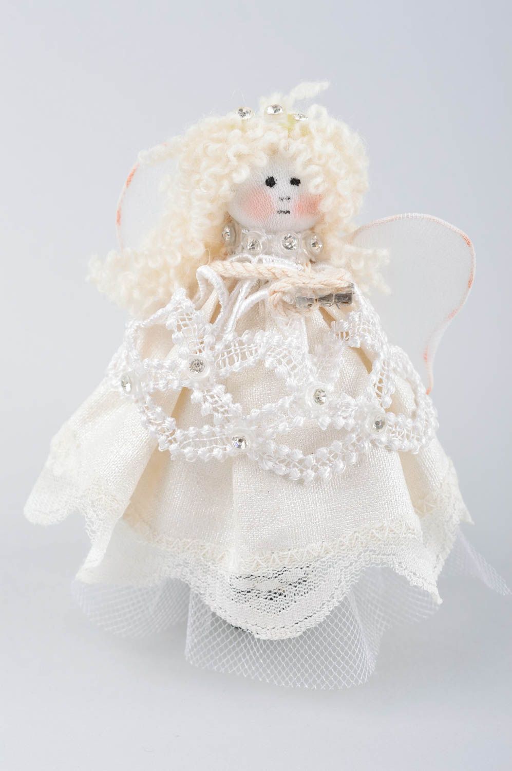 Кукла ручной работы декор для дома тряпичная кукла с петелькой подвеска на стену фото 2