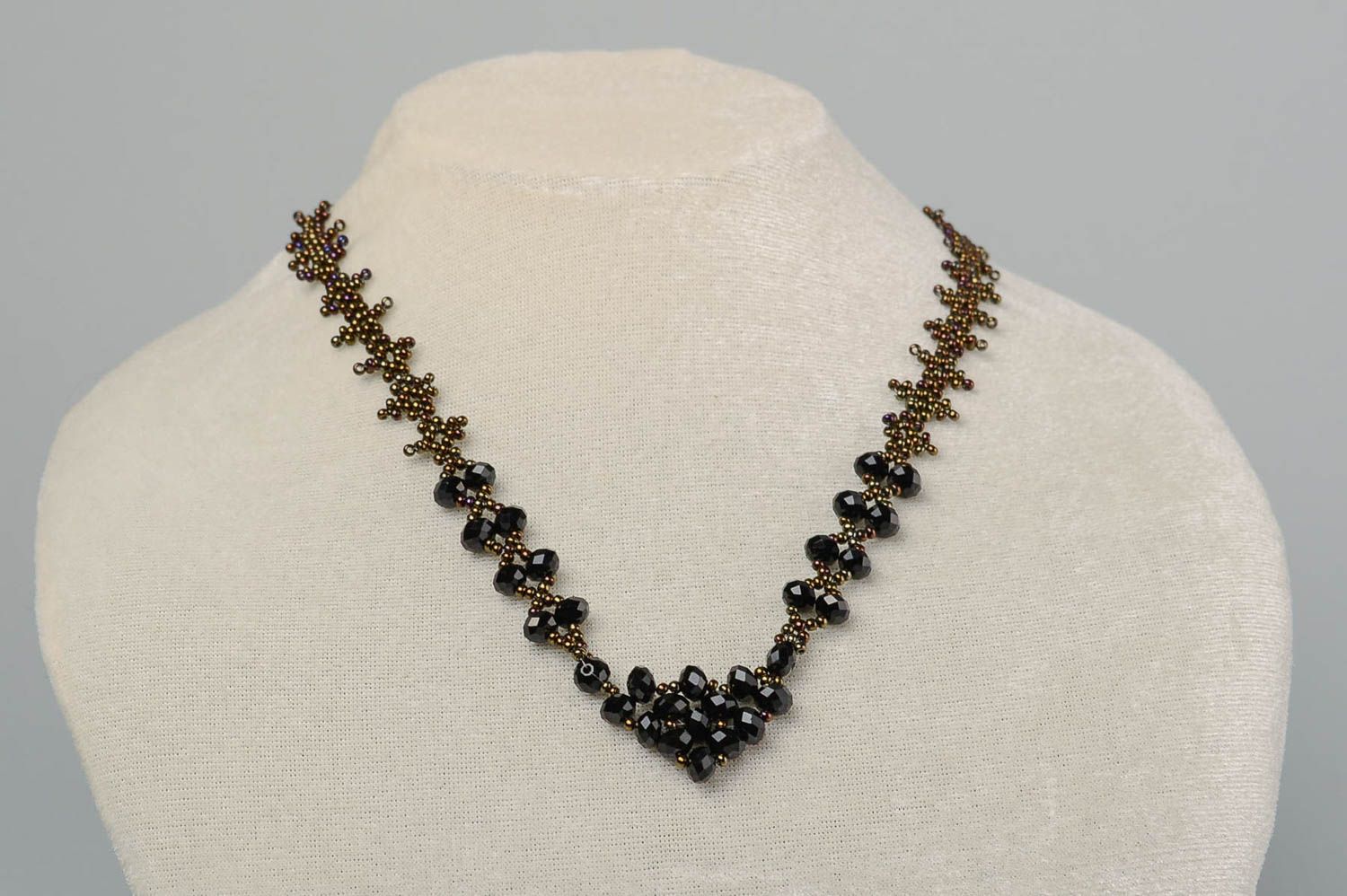 Handcraft necklace seed beads necklace designer accessories designer bijouterie photo 2