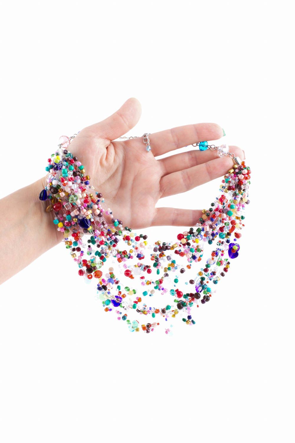 Collier en perles de rocaille Bijou fait main multicolore Cadeau pour femme photo 5