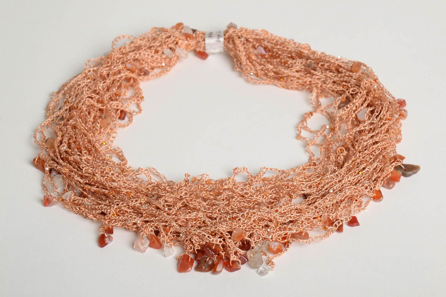 Beautiful handmade crochet necklace beaded necklace handmade accessories photo 3
