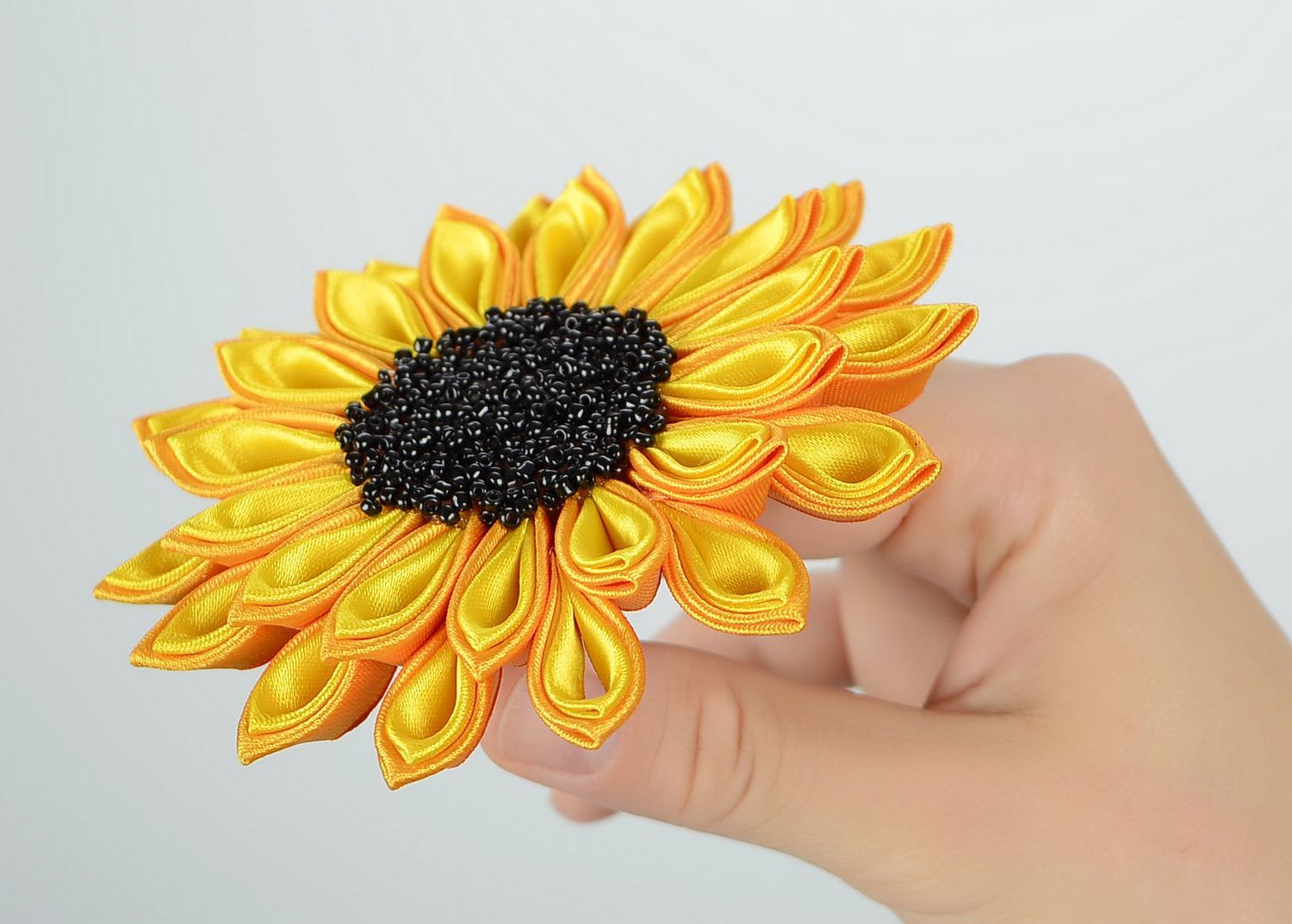 Scrunchy with satin flower Sunflower photo 4