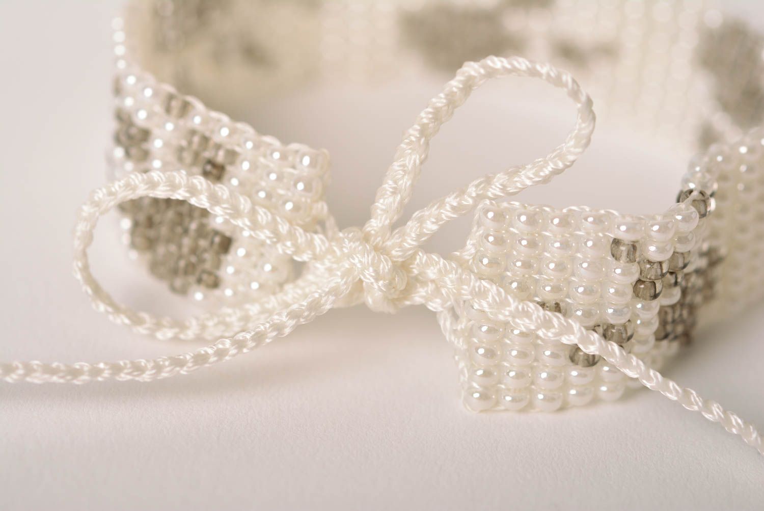 Bracelet perles rocaille Bijou fait main fils de coton Accessoire pour femme photo 4