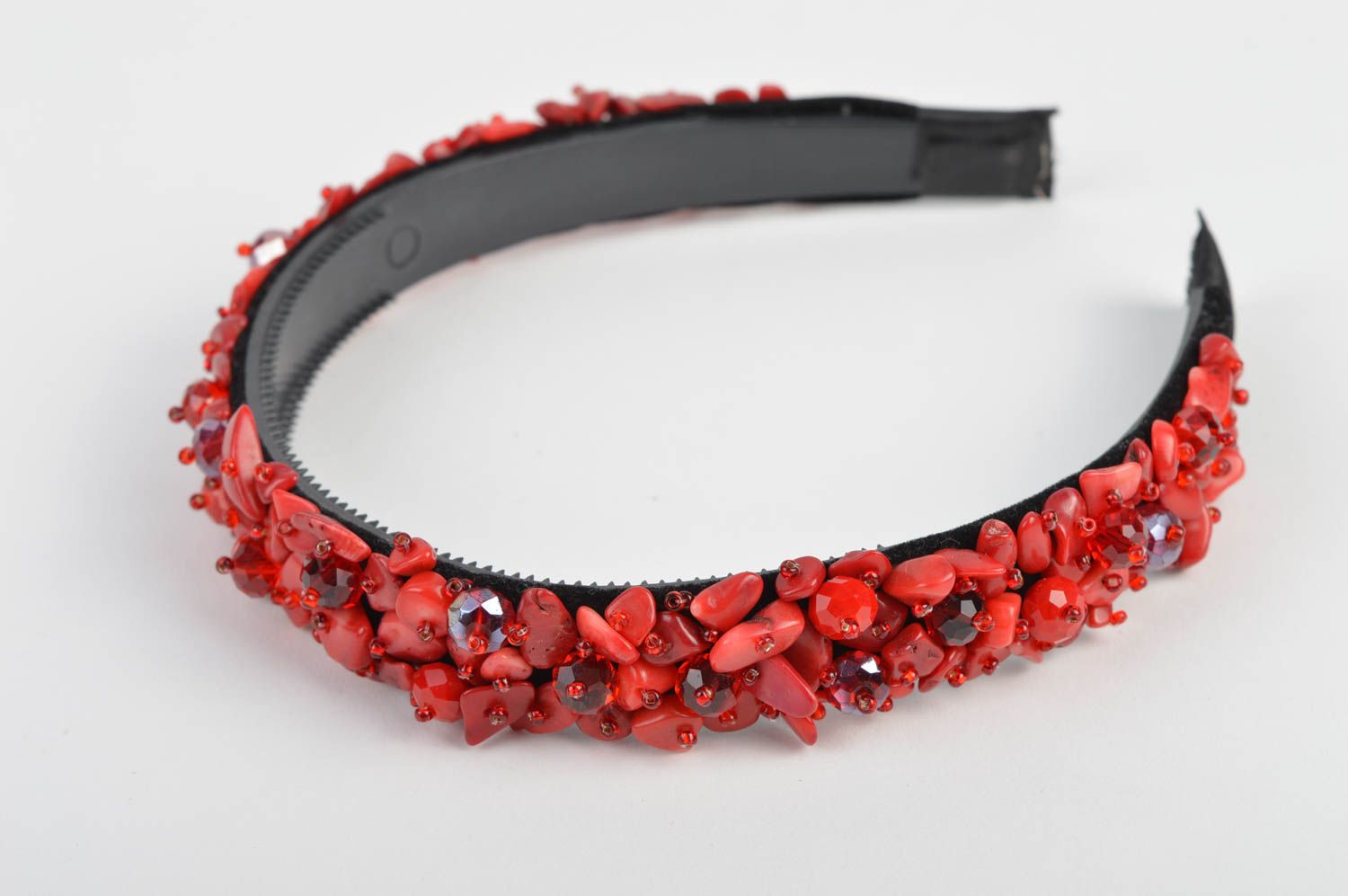 Handmade designer hairband coral beads unique decorative accessory for woman photo 4