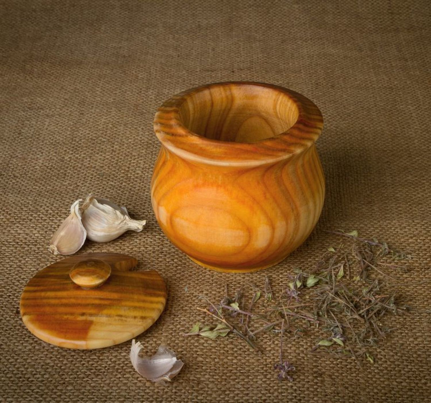 Zuccheriera di legno fatta a mano Barattolo per zucchero Vaso di legno foto 1