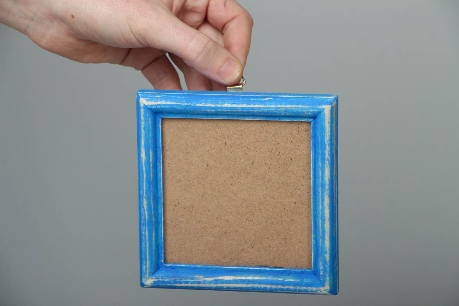 Рамка для фотографий деревянная голубая  фото 4
