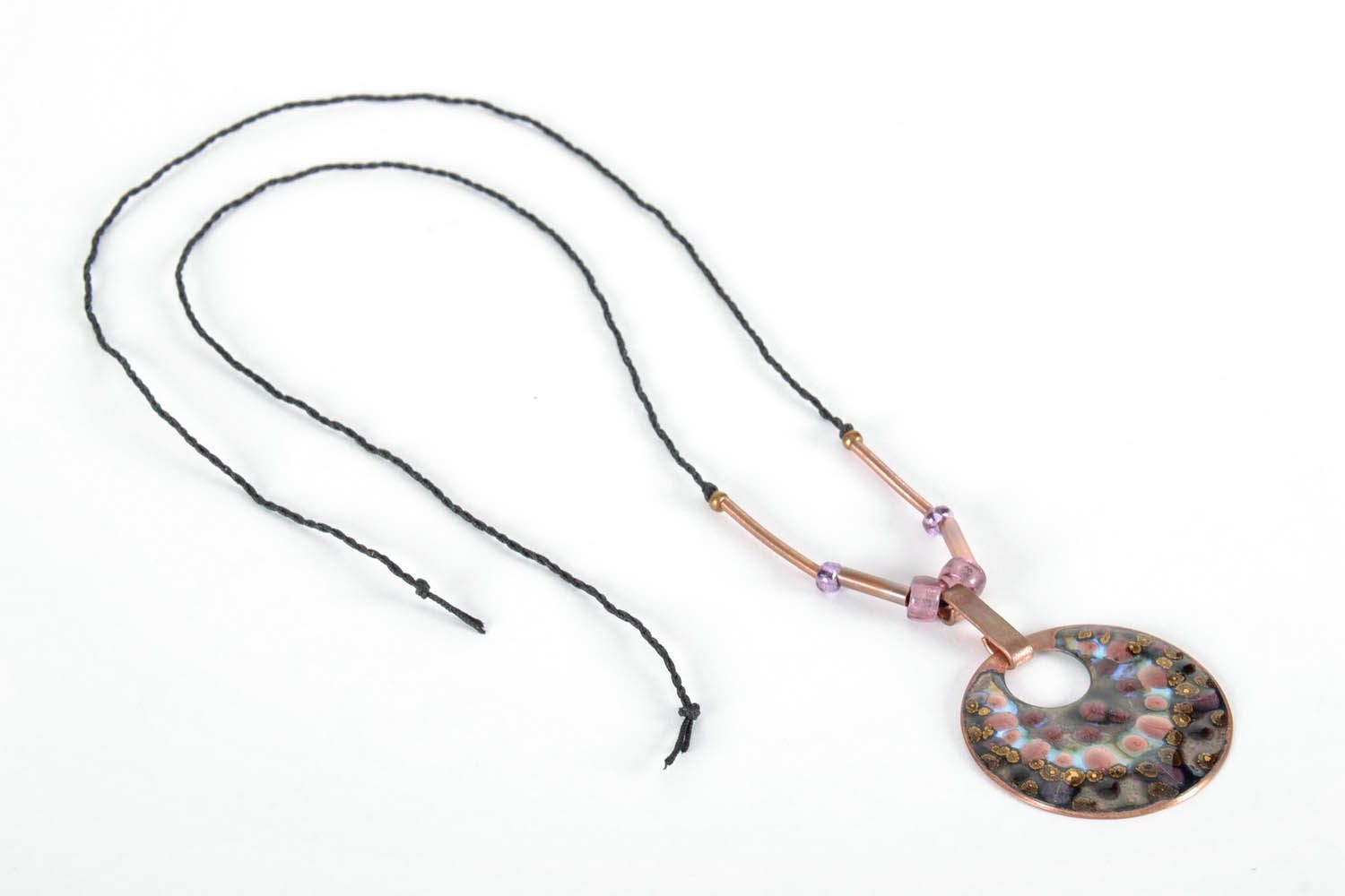 Copper pendant with enamel photo 4