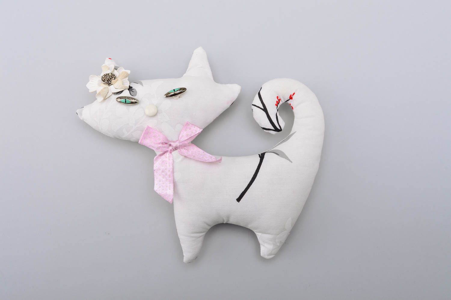 Muñeco de tela hecho a mano gato de peluche regalo para niño decoración de hogar foto 4