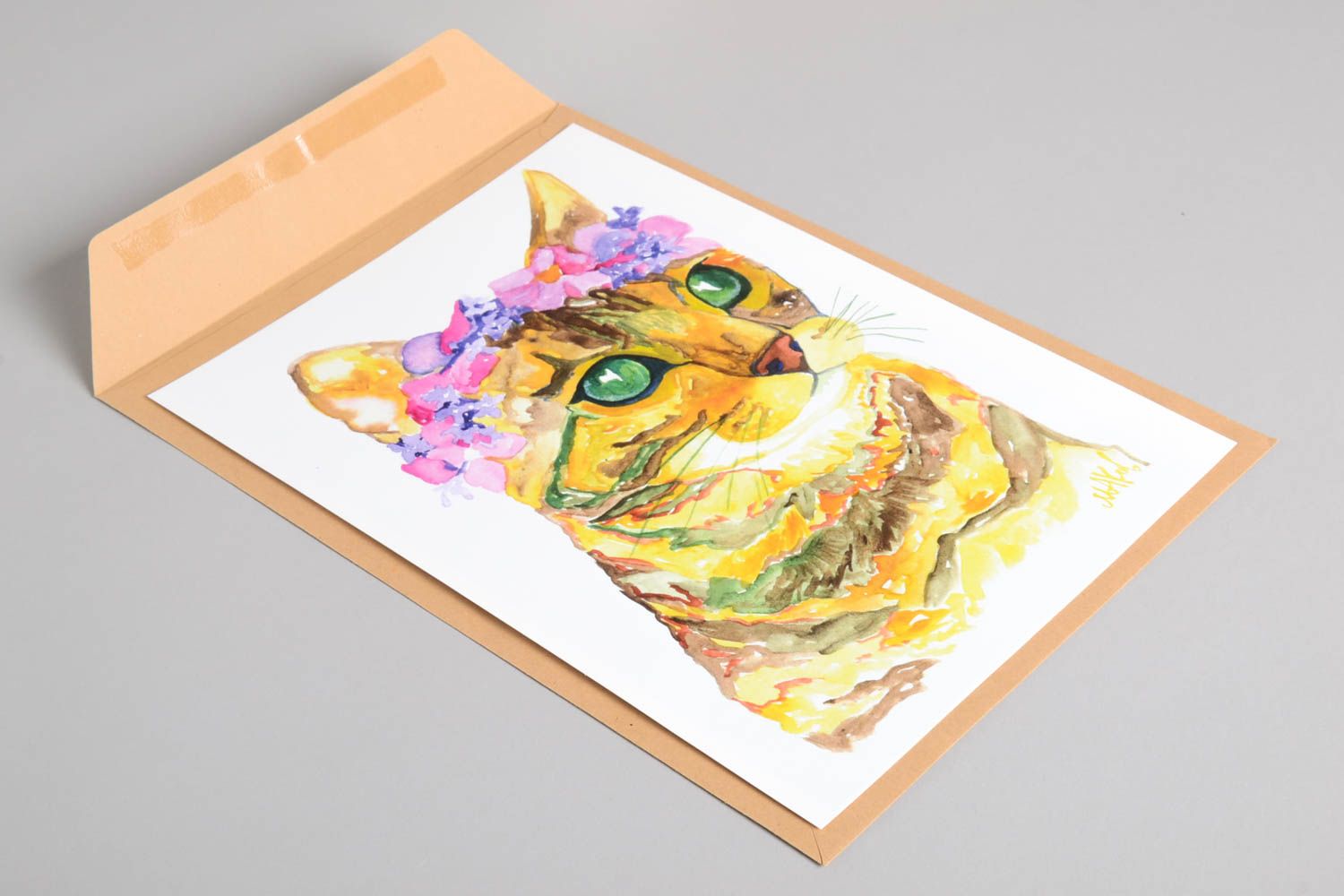 Handmade Bild aus Papier Geschenk zum Einzug Wanddeko Bild Katze originell foto 2