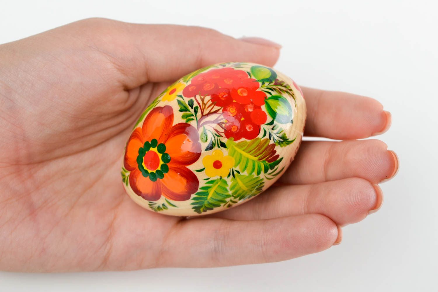 Huevo decorado artesanal de madera decoración para Pascua regalo original foto 2