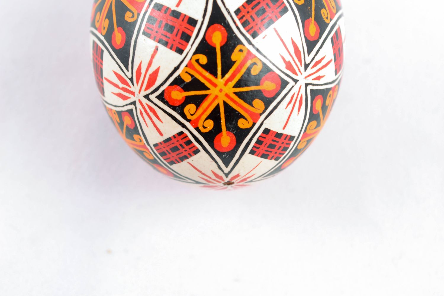 Handmade Easter egg painted with crosses photo 5
